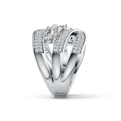 14K Gold Semi Mount Ring Setting Oval OV 6X4mm with White Topaz Diamond Accent DHJ