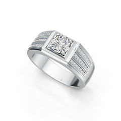 Men's Sterling Silver Semi Mount Ring Setting Round RD 6.5x6.5mm DHJ