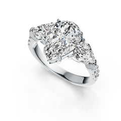 Sterling Silver Semi Mount Ring Setting Pear PE 12X8mm PE 7X5mm DHJ