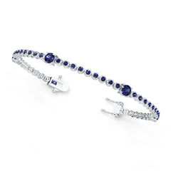 Sterling Silver Semi Mount Bracelet Setting Round RD 5x5mm DHJ