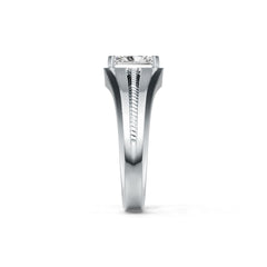 Platinum Semi Mount Ring Setting Emerald OCT 8X6mm Men's Ring DHJ