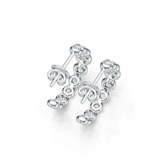 Sterling Silver Semi Mount Earrings Setting Round RD 3.4x3.4mm DHJ