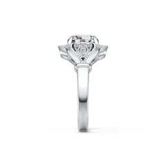 Platinum Semi Mount Ring Setting Round RD 8x8mm Diamond Accent DHJ