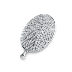 Sterling Silver Pendant with White Topaz or Moissanite Oval-Shaped DHJ