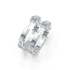 Sterling Silver Semi Mount Earrings Setting Pear PE 6X4mm with White Topaz DHJ