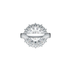 Platinum Semi Mount Ring Setting RD 8x8mm with White Topaz Diamond Accent DHJ