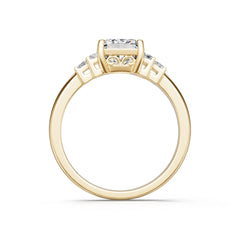 10K Gold Semi Mount Ring Setting Princess Pr 7x7mm Moissanite Accent Syz Jewelry