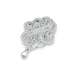 18K Gold Semi Mount Pendant Setting Oval OV 7X5mm Diamond Accent DHJ