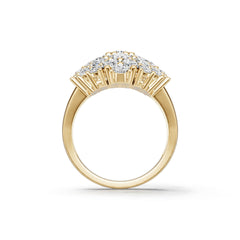 10K Gold Semi Mount Ring Setting Round Ro 6x4mm Moissanite Accent Syz Jewelry