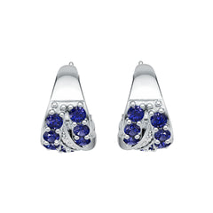 Platinum Semi Mount Earrings Setting Round Ro 2x2mm Diamond Accent Syz Jewelry