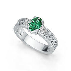 Sterling Silver Semi Mount Ring Setting Oval OV 7x5mm 3 Stone Celtick Knot Shank Etsy