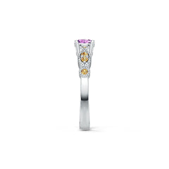 18K Gold Semi Mount Ring Setting Round RD 5x5mm Diamond Accent DHJ
