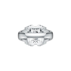 10K Gold Semi Mount Ring Setting Oval OV 8X6mm Split Shank Moissanite Accent DHJ