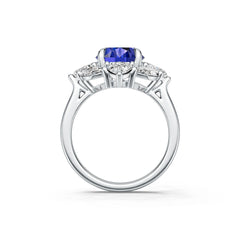Platinum Semi Mount Ring Setting Round Ro 10x8mm Syz Jewelry