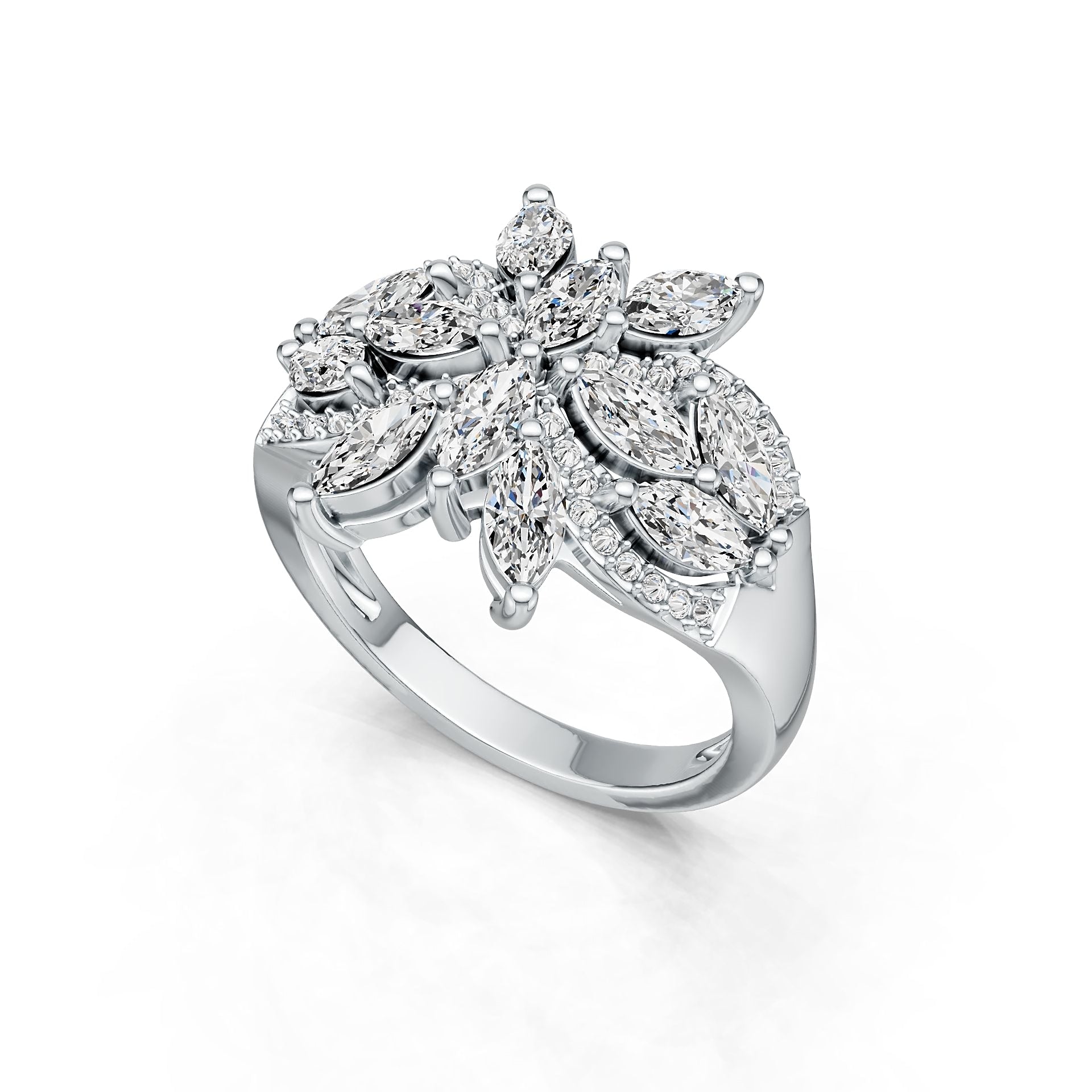Sterling Silver Semi Mount Ring Setting Marquise MQ 6X3mm DHJ