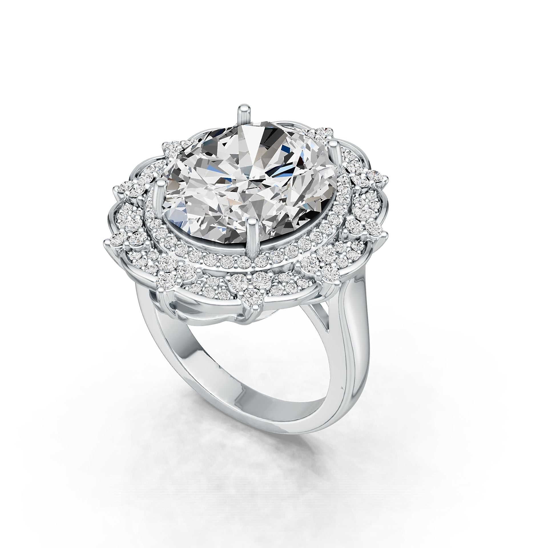 Sterling Silver Semi Mount Ring Setting Oval OV 15X13mm DHJ