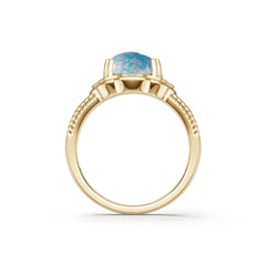 18K Gold Semi Mount Ring Setting Round Ro 21x11mm Syz Jewelry