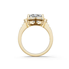 18K Gold Semi Mount Ring Setting Round Ro 10x10mm Diamond Accent Syz Jewelry