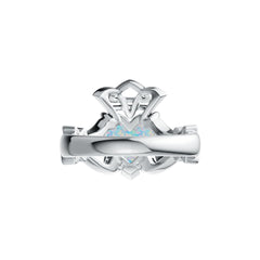 14K Gold Semi Mount Ring Setting Heart HT 10X10mm Celtic Knot Claddagh Ring Cabochon DHJ