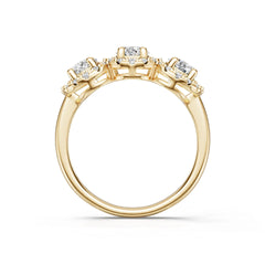 18K Gold Semi Mount Ring Setting Round Ro 5x5mm Diamond Accent Syz Jewelry