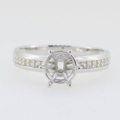 10K Gold Semi Mount Ring Setting Round RD 6.5x6.5mm Solitaire Ring for 1 Carat Diamond Moissanite Accent Syzjewelry
