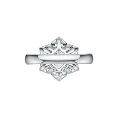 Platinum Semi Mount Ring Setting Round RD 9.5mm with Flower Theme Diamond Accent DHJ