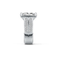 18K Gold Semi Mount Ring Setting Cushion CU 14X12mm Diamond Accent DHJ