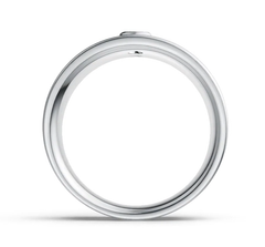 Platinum Men's Ring Wide Band with or Moissanite Full Bezel Set Diamond Accent DHJ