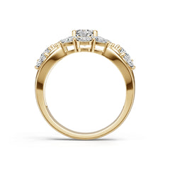 10K Gold Semi Mount Ring Setting Round Ro 5x6mm Moissanite Accent Syz Jewelry