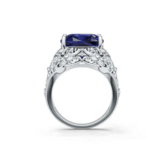 Sterling Silver Semi Mount Ring Setting Cushion CU 14x14mm Art Deco Syzjewelry