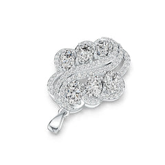 Sterling Silver Semi Mount Pendant Setting Oval OV 7X5mm with White Topaz DHJ