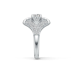 Platinum Semi Mount Ring Setting Round RD 7X7mm with White Topaz Diamond Accent DHJ