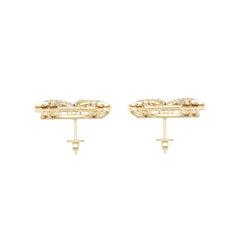 Platinum Semi Mount Earrings Setting Round Ro 6x6mm Diamond Accent Syz Jewelry