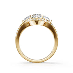 10K Gold Semi Mount Ring Setting Round Ro 6x6mm Moissanite Accent Syz Jewelry