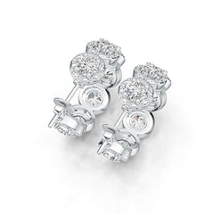 Sterling Silver Semi Mount Earrings Setting Round RD 5x5mm DHJ