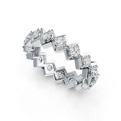 Sterling Silver Full Enternity Band Ring Engagement Wedding 5mm Band RD 3x3mm DHJ