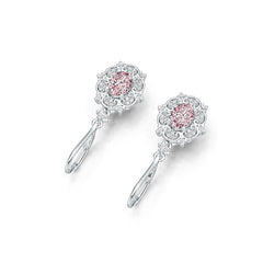 14K Gold Semi Mount Earrings Setting Oval OV 7X5mm with White Topaz Diamond Accent DHJ