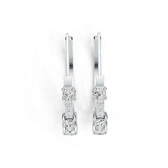 14K Gold Semi Mount Earrings Setting Round RD 4x4mm Diamond Accent DHJ
