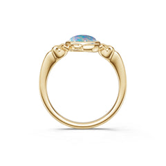 18K Gold Semi Mount Ring Setting Round Ro 7x5mm Syz Jewelry