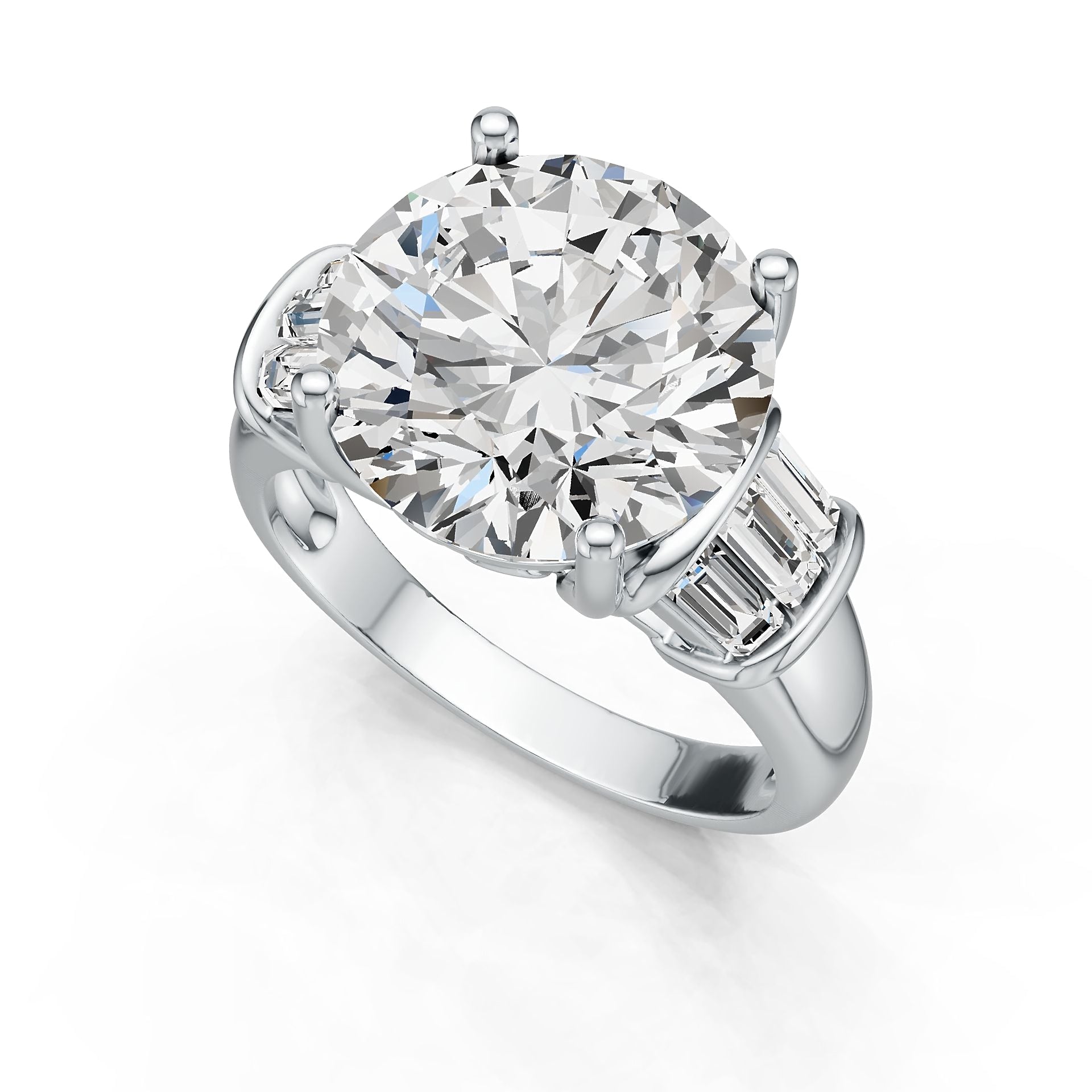 Sterling Silver Semi Mount Ring Setting Round RD 12.5mm DHJ