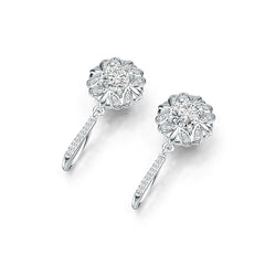 Platinum Semi Mount Earrings Setting Round RD 6x6mm Diamond Accent DHJ
