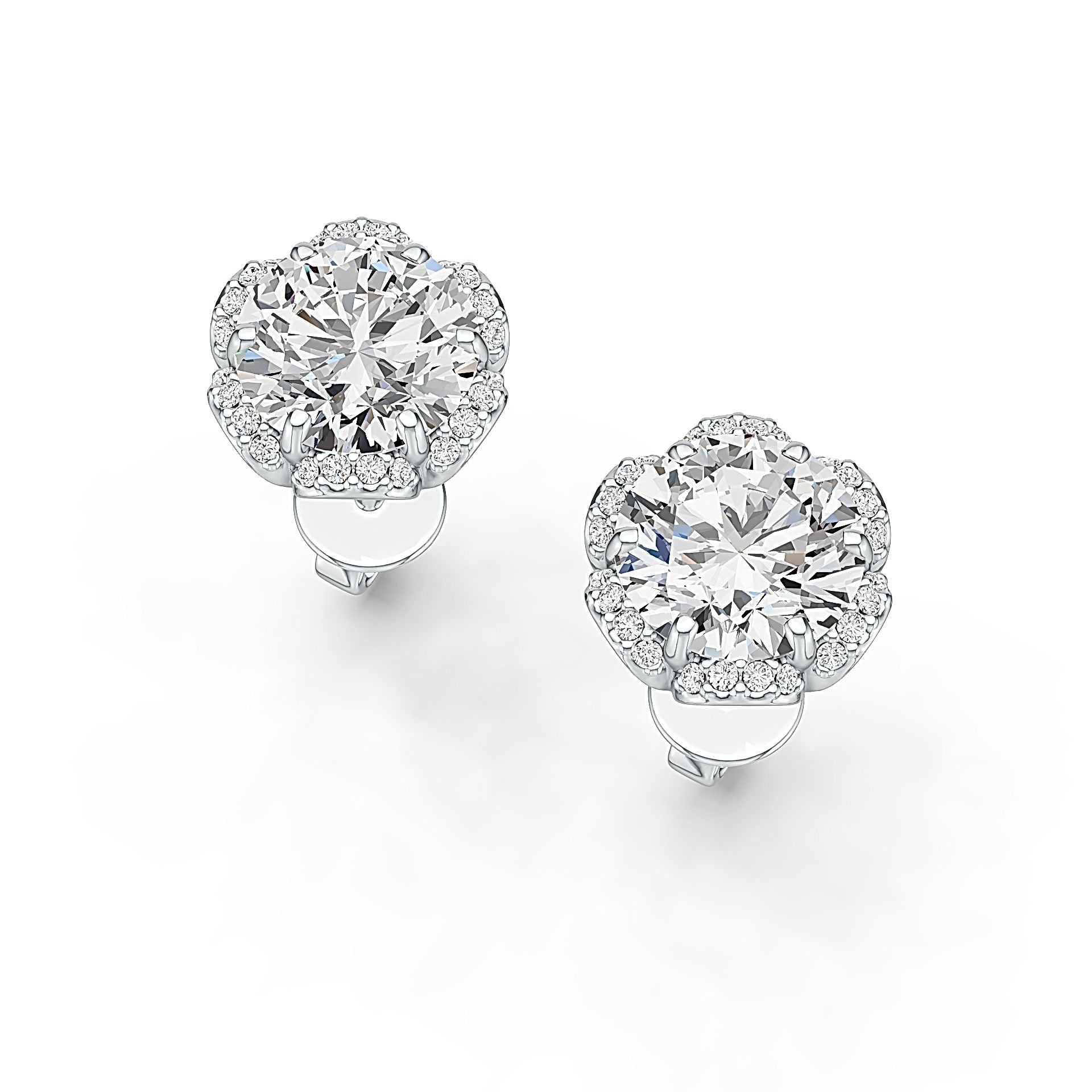 Sterling Silver Semi Mount Earrings Setting Round RD 8x8mm DHJ