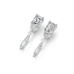 Sterling Silver Semi Mount Earrings Setting Emerald OCT 8X6mm PE 4X4mm DHJ