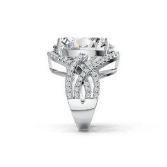 10K Gold Semi Mount Ring Setting Oval OV 20X14mm Moissanite Accent DHJ