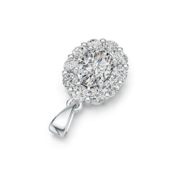 14K Gold Semi Mount Pendant Setting Oval OV 7X5mm with White Topaz Diamond Accent DHJ