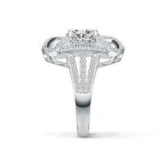 18K Gold Semi Mount Ring Setting Oval OV 8X6mm OV 6X4mm Diamond Accent DHJ