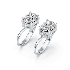 Sterling Silver Semi Mount Earrings Setting Oval OV 8X6mm Leverback DHJ