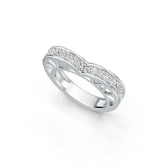 Sterling Silver Ring Heart Theme with White Topaz or Moissanite - Syzjewelry