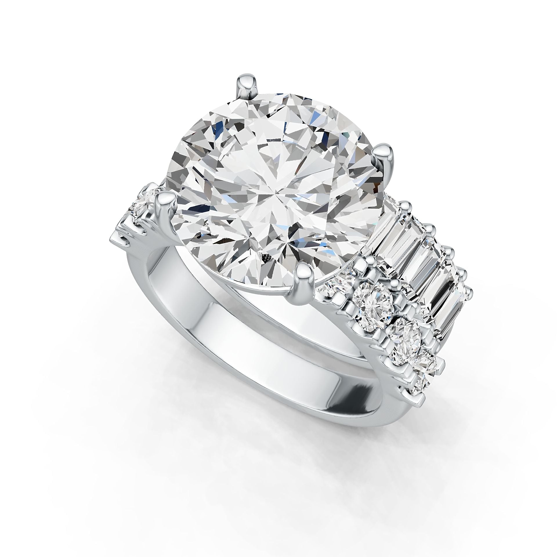 Sterling Silver Semi Mount Ring Setting Round RD 12x12mm DHJ