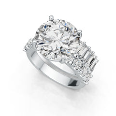 Sterling Silver Semi Mount Ring Setting Round RD 12x12mm DHJ